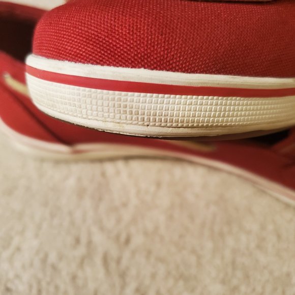 Red Canvas Boat Shoes Size 8 - Picture 5 of 5